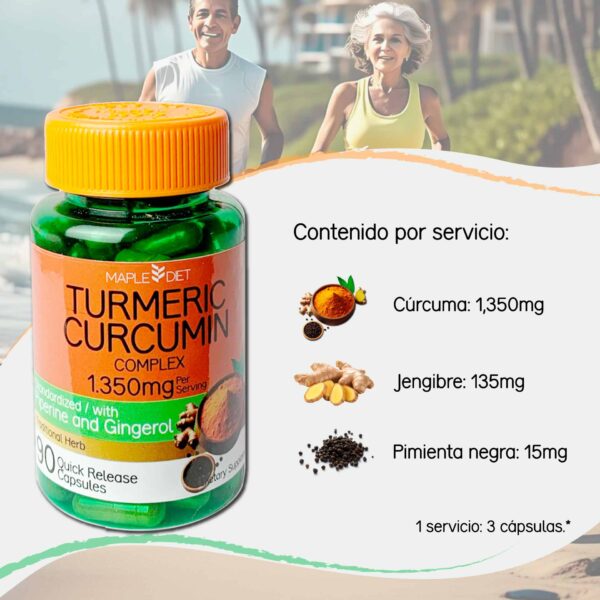 Cúrcuma con jengibre y pimienta negra, precio económico.