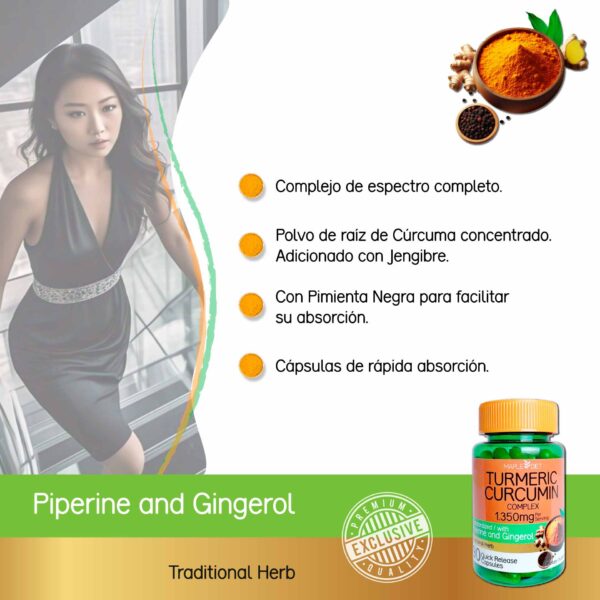 Cúrcuma con jengibre y pimienta negra, precio económico.